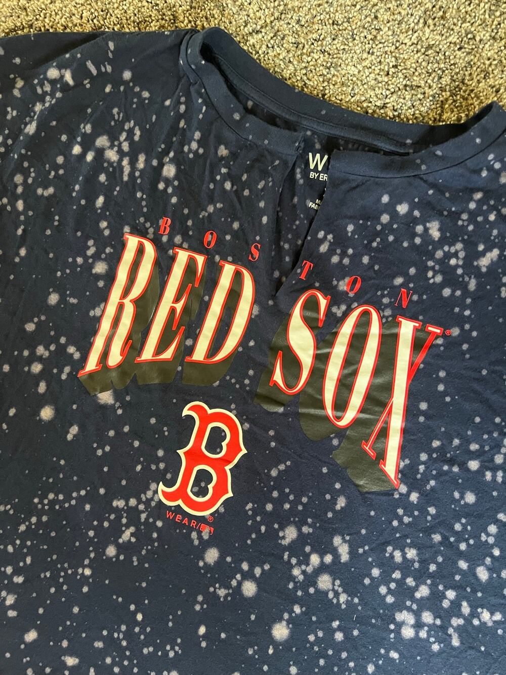 WEAR MLB Boston Red Sox Women's XL Blue Crop Top Shirt (NWOT)